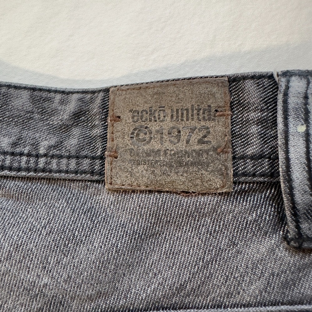 Ecko Unltd Carpenter Jeans Mens 34 Gray Foundry Denim Foundry Relaxed Streetwear - Picture 12 of 16